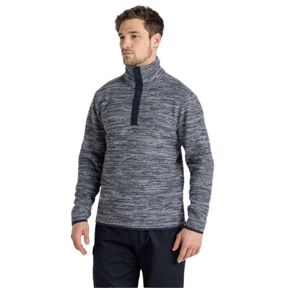 Craghoppers Mens Finnian Long-Sleeved Fleece Top / Blue Navy Marl